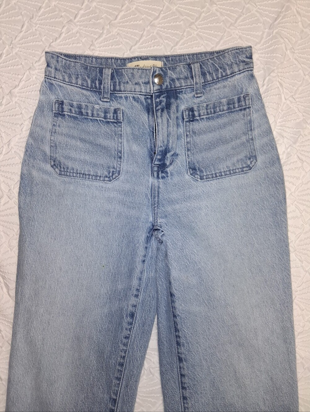 Madewell Light Blue Straight-Leg High-Rise Jeans - Picture 14 of 16